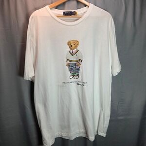 Polo Ralph Lauren Men's White Polo Bear Graphic XL T-Shirt Classic Fit